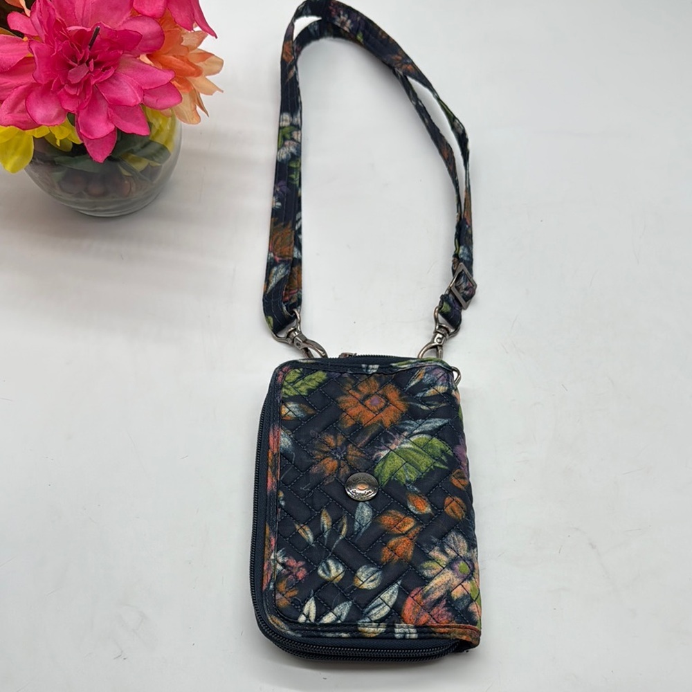 LUG Quickstep Floral Navy Blue Lightweight Quilted Crossbody Bag MCB7902A